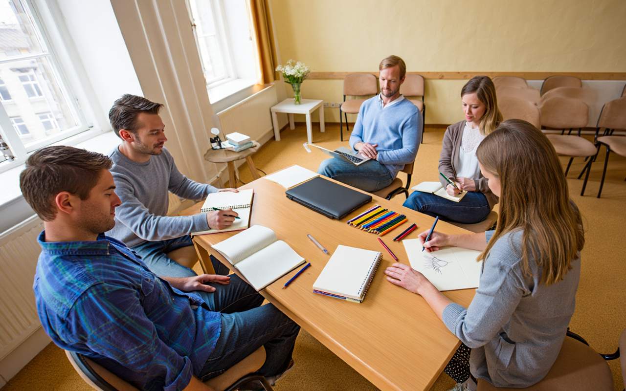 Люди занимающиеся работой и хобби